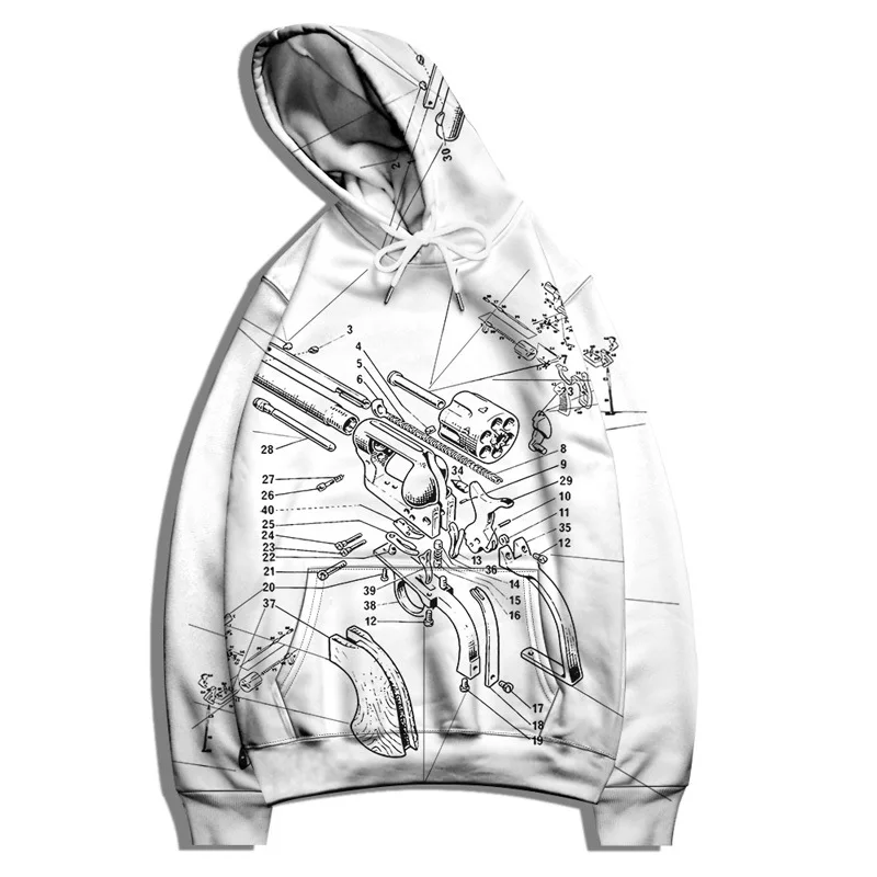 Gun Art Wave UFO Cartoon Car Skull Print Men 3D Hoodies Women Casual Clothing Hoody Sweatshirt Outdoor Tracksuit Pullover S-6XL