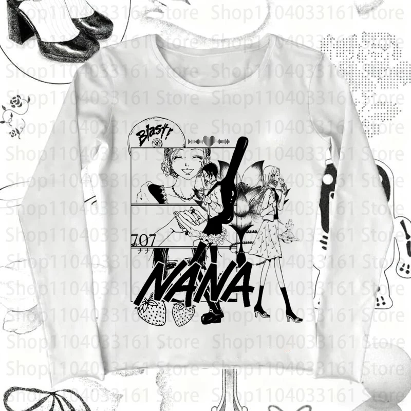 Cute Girl Pattern Women Clothes Vintage Y2k Streetwear Long-sleeve T-Shirts Goth Fairy Cool Girl Aesthetic Sexy Long-sleeve Tees