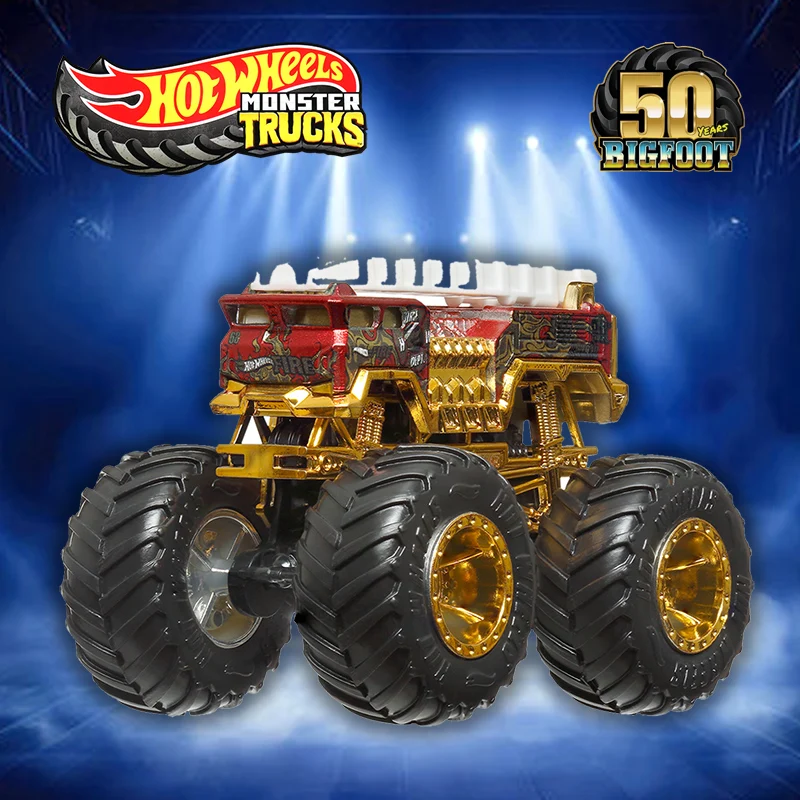 Hotwheels, superventas, conjunto conmemorativo del 50 aniversario del monstruo Bigfoot, modelo de coche de juguete, regalo de colección de coches de tiburón tigre