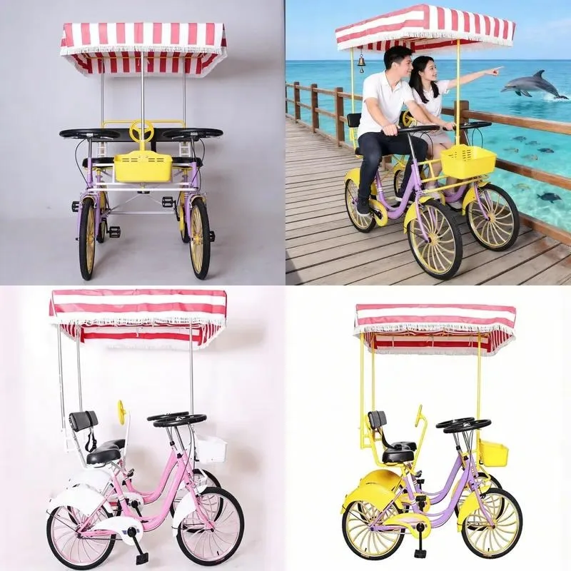 Comfortable Breathable Stable Three Seater Double Bicycle for Small Families Outdoor Camping Trips High Quality