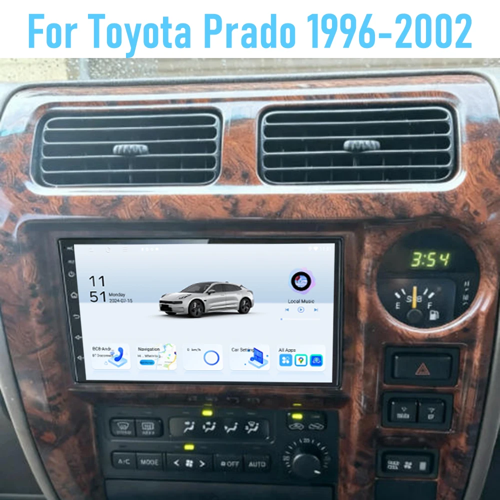 

GPS-навигатор 7 дюймов для Toyota Prado 1996-2002, беспроводной CarPlay, Android 15, автомагнитола, Wi-Fi, GPS-навигация, Google Maps, 4+64 ГБ