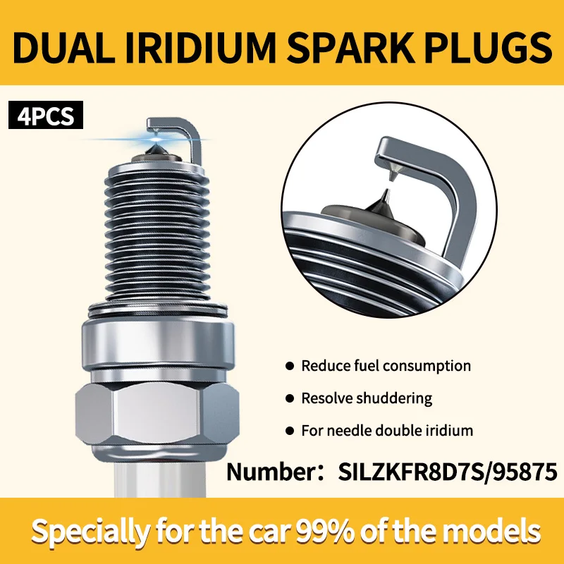 A0001590500 Dual Iridium Spark Plugs SILZKFR8D7S/95875 For Mercedes-Benz A-Class/B-Class/C-Class/E-Clas