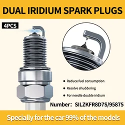 A0001590500 Dual Iridium Spark Plugs SILZKFR8D7S/95875 For Mercedes-Benz A-Class/B-Class/C-Class/E-Clas