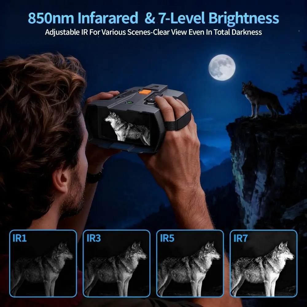 

4.5 Inch Big Screen Night Vision Binoculars IPS Display 5W Infrared 4K Night Vision Goggles 3W Fill Light High Definition