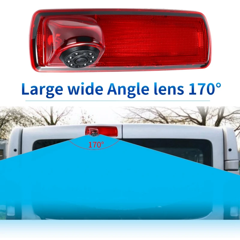 A71E-170 degree Backup RearView Camera Brake Light & 4.3Inch Monitor for Renault Trafic Opel/Vaxhall Vivara Custom 2014