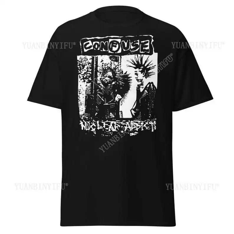 Vintage Confuse Band T-Shirt: Japanese Noise Punk Merch Gothic Death Metal Band, A Fashionable Rock Music Fan's Gift