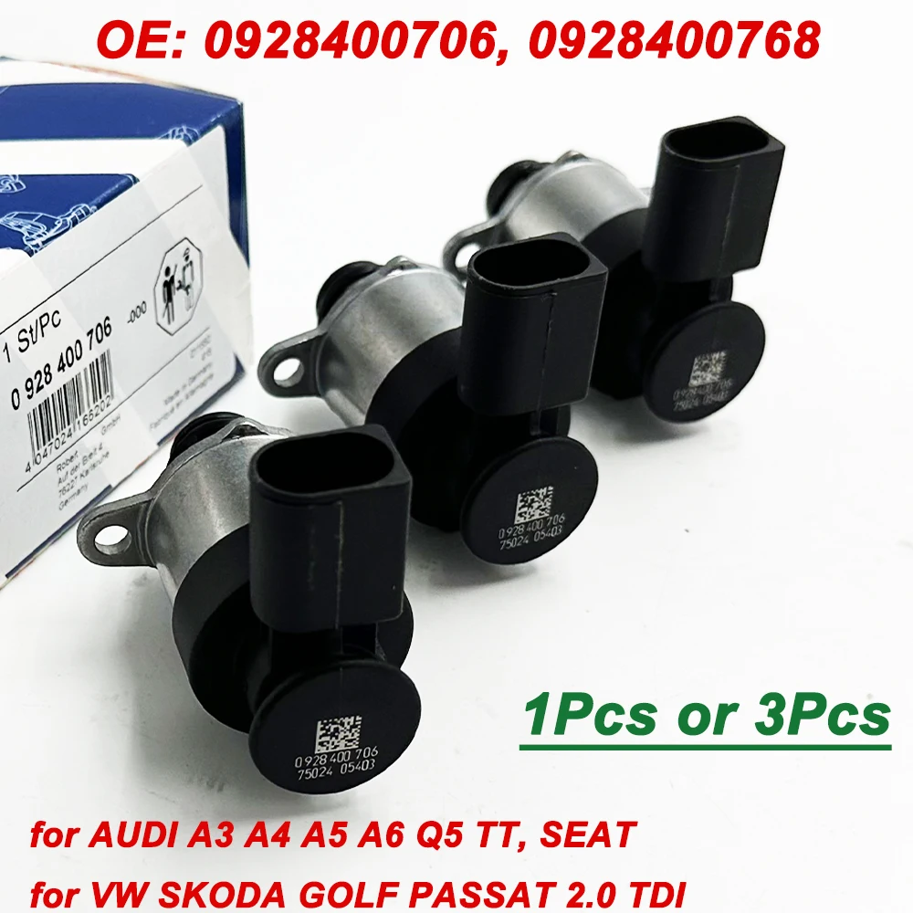 High Quality 1/3Pcs 0928400706 0928400768 Fuel Pressure Regulator SCV Valve 1462C00987 For A-udi A3 Q5 A6 V-W Golf Passat