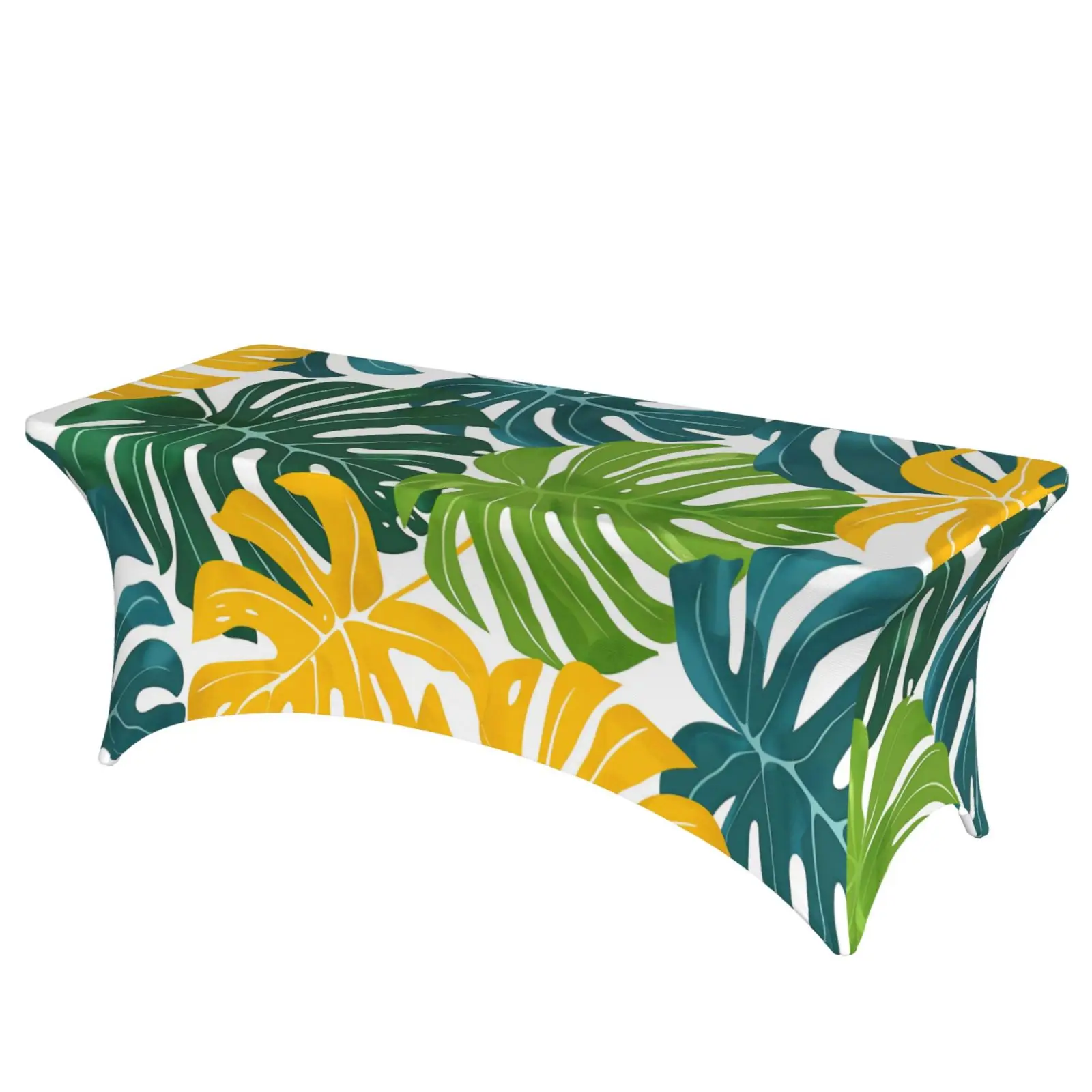 

Lightweight Stain-Resistant Monstera Deliciosa Summer Tablecloth Wrinkle-Resistant Table Skirt for Versatile Home Decor