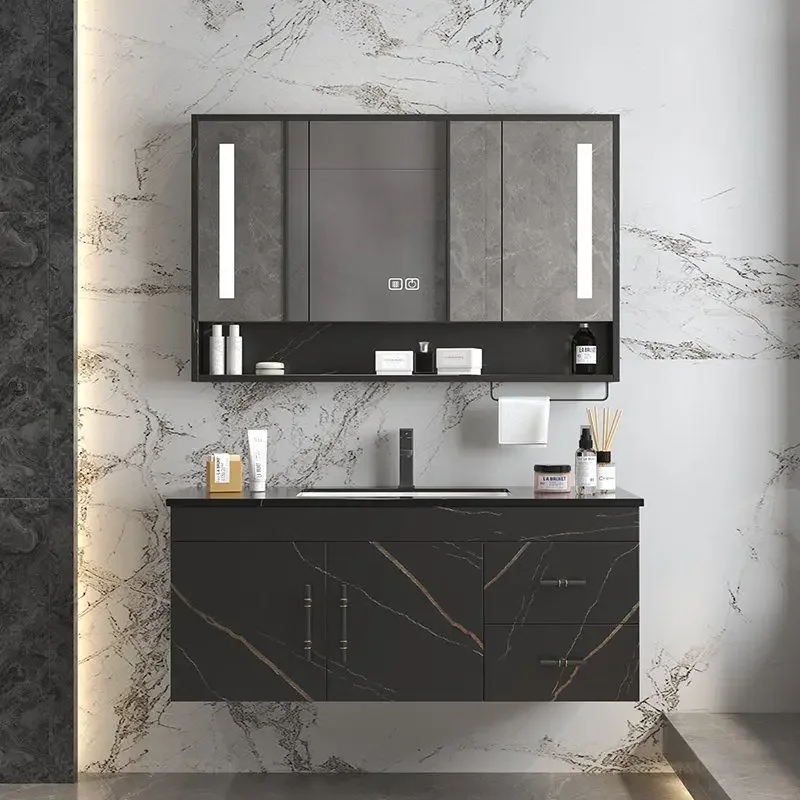 

Simple Bathroom Cabinets with Smart Mirror Cabinet Bathroom Vanity Cabinet with Sink Balcony Rock Washbasin Bathroom Furniture