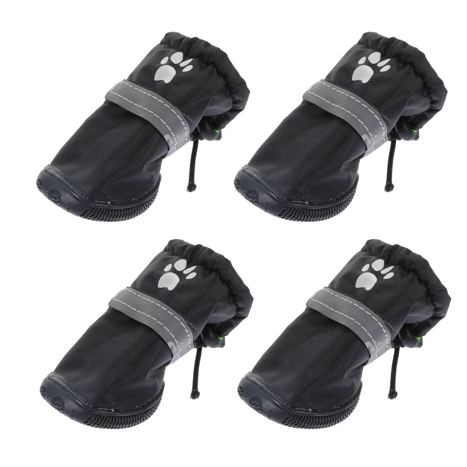 

4Pcs Waterproof Dog Rain Shoes Polyester Anti-Slip Outdoor Pet Footwear Reflective Adjustable Puppy Boots Dog Rain Shoes