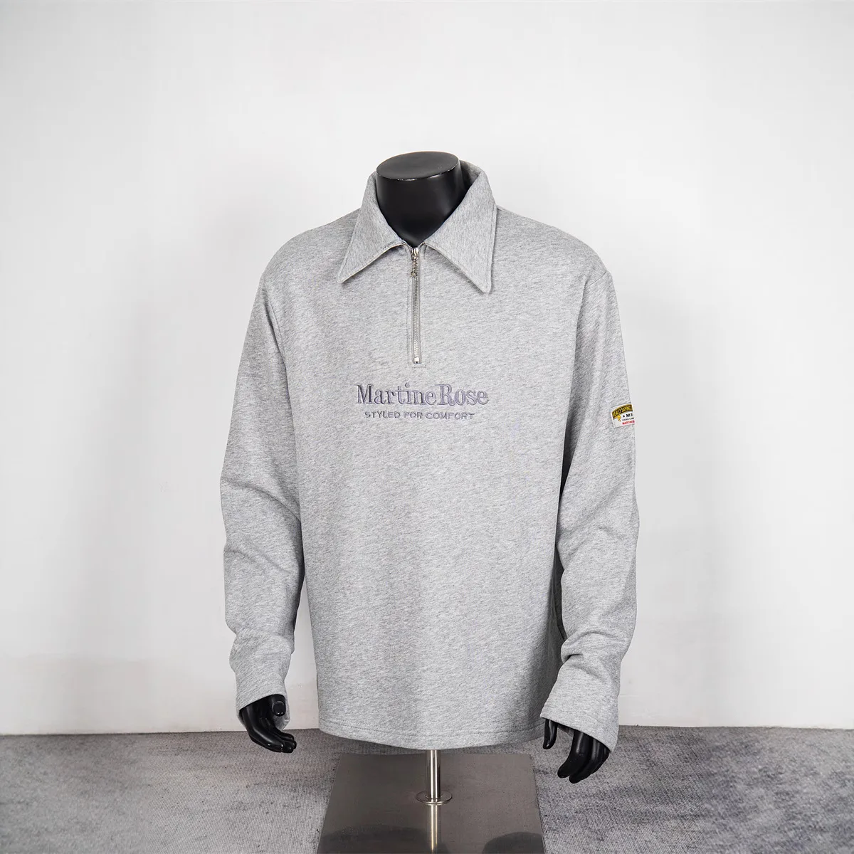 

Martine rose Simple style embroidered letter sleeveless shirt, loose fit, suitable long-sleeved polo shirt, trendy.