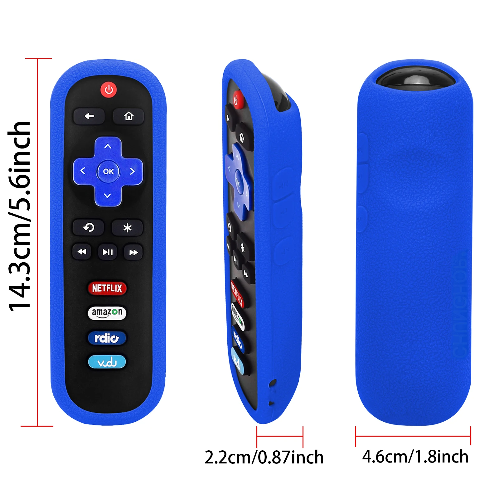 Protectiv Sheath Case Silicone Shockproof Cover for TCL Roku 3600R RC280 Remote Control Skin-Friendly Anti-Lost with Lanyard