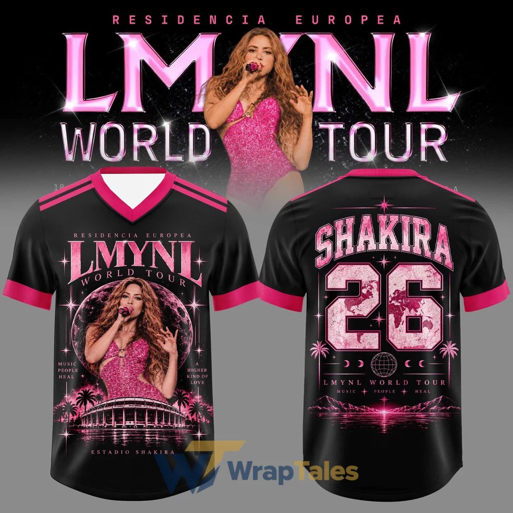 Men Women Shakira LMYNL World Tour V Neck Jersey Y2K Oversized  Latin Artist Tour Merch World Tour Graphic Street Athletic Tops