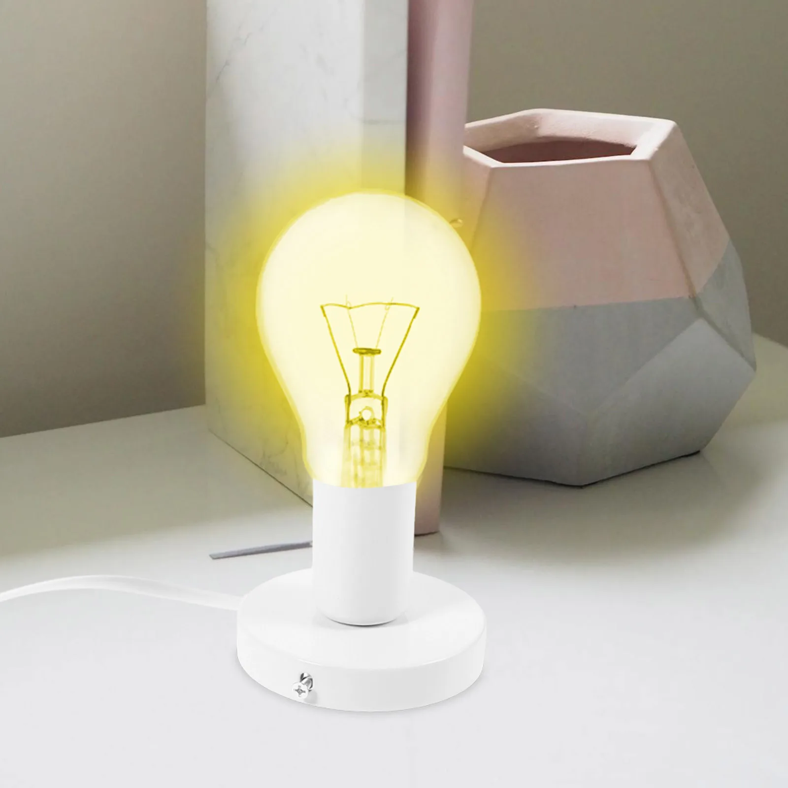 

Metal Table Lamp Base E27 Round Solid Aluminium Alloy Base for DIY Desk Lamp Bedroom Office Night Light Stand Round Stand