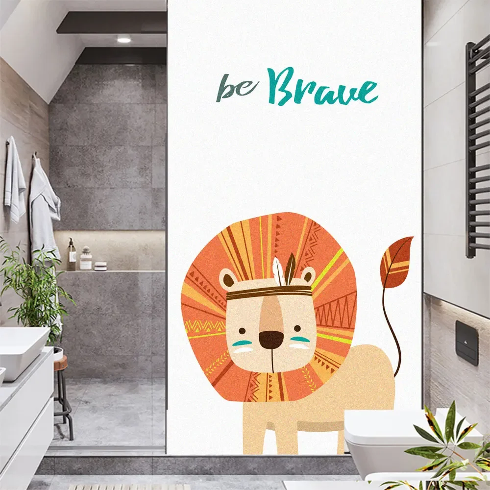 No Glue Window Film Privacy  Lovely Animals Glass Sticker UV Blocking Heat Control  Window Coverings Window Tint for Homedecor