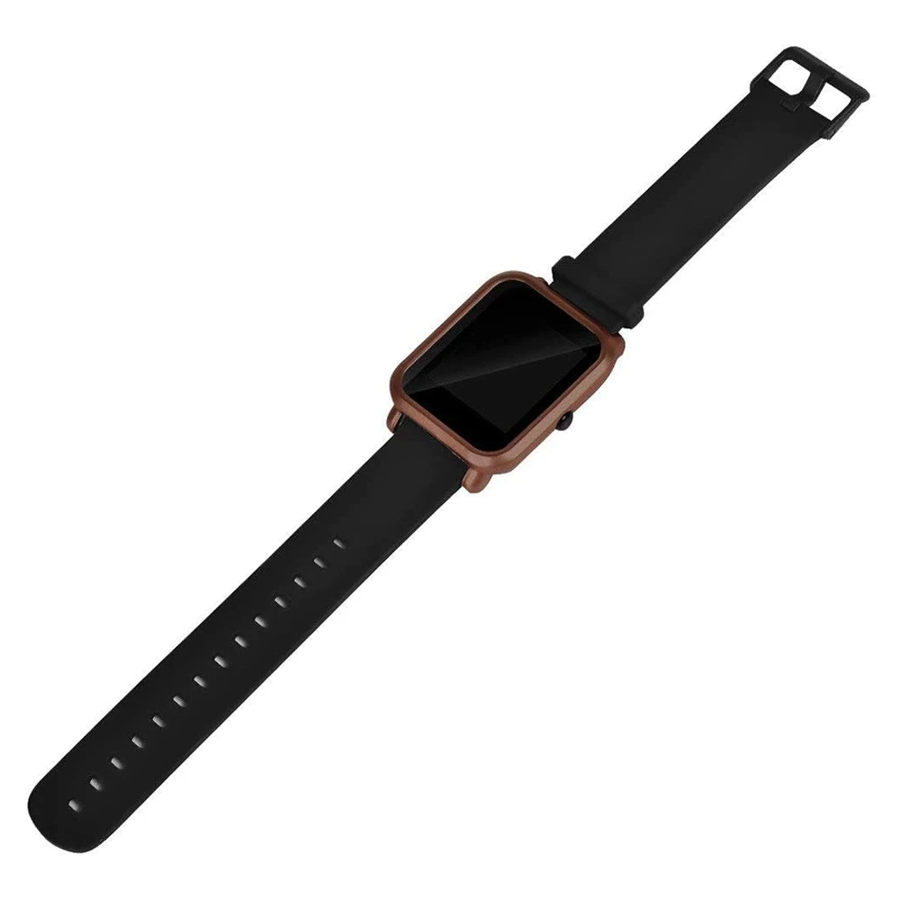 Uhrenschutz – kompatibel mit Xiaomi Huami Amazfit Bip Youth Watch, weiche Silikon-TPU-Hülle – Braun