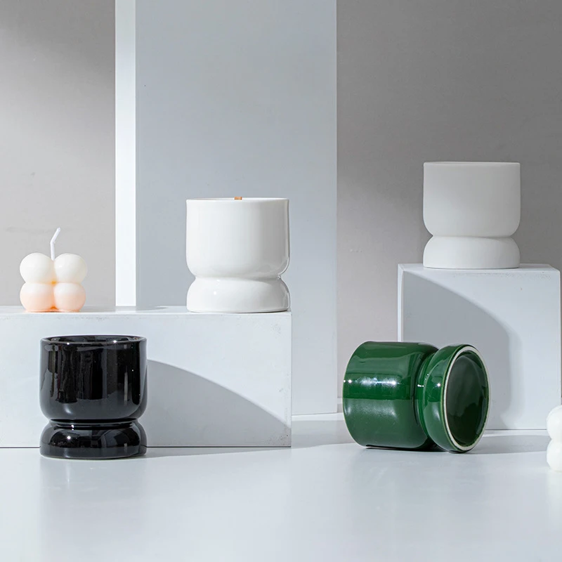 Europe Creative Simplicity Jars For Candles Handmade Candle Containers Ceramic Home Decoration  Dinner Aromatherapy Candle Cup