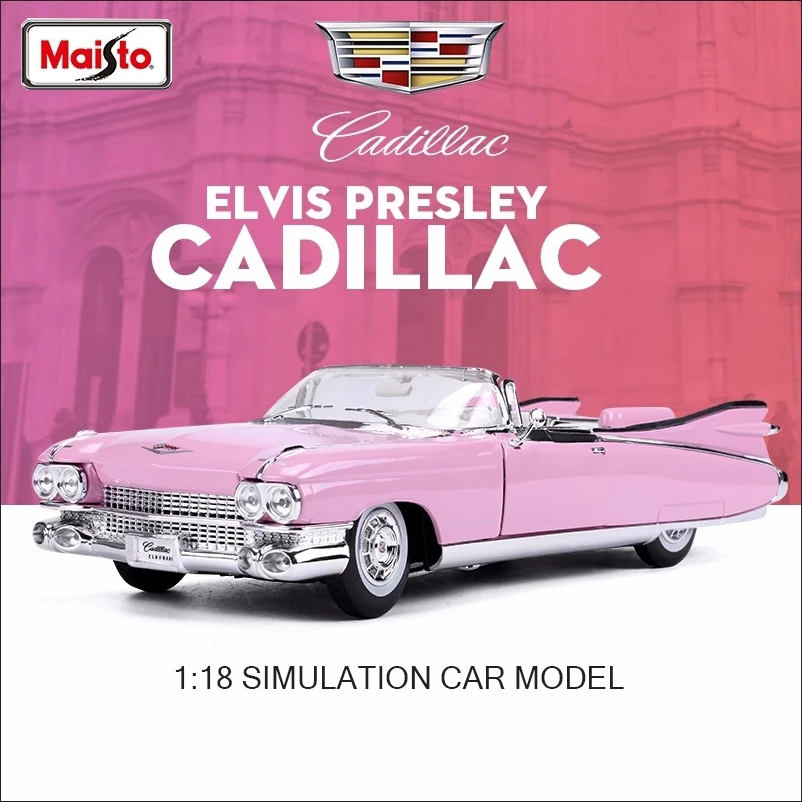 

MaiSto 1:18 1959 Cadillac Elvis Presley Noble Series Pull Back 2 Doors Opened Alloy Toy Car Model Metal Die-cast Toys Boy Gifts