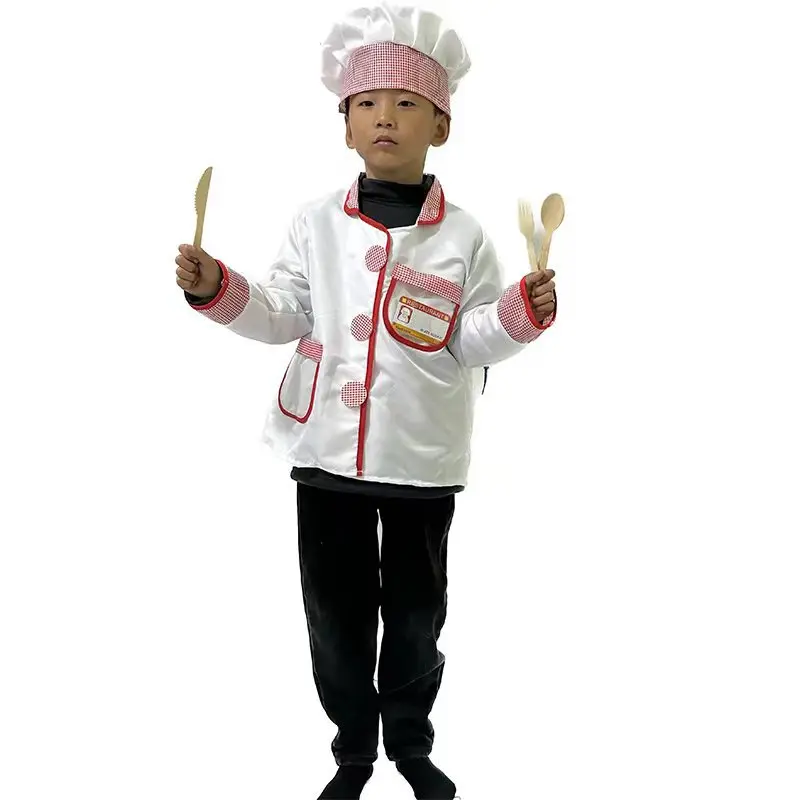 Costume de spectacle de Chef pour enfants, tenue de jeu de rôle de drame sur scène, tenue de cuisine en Polyester pour Halloween Home Par