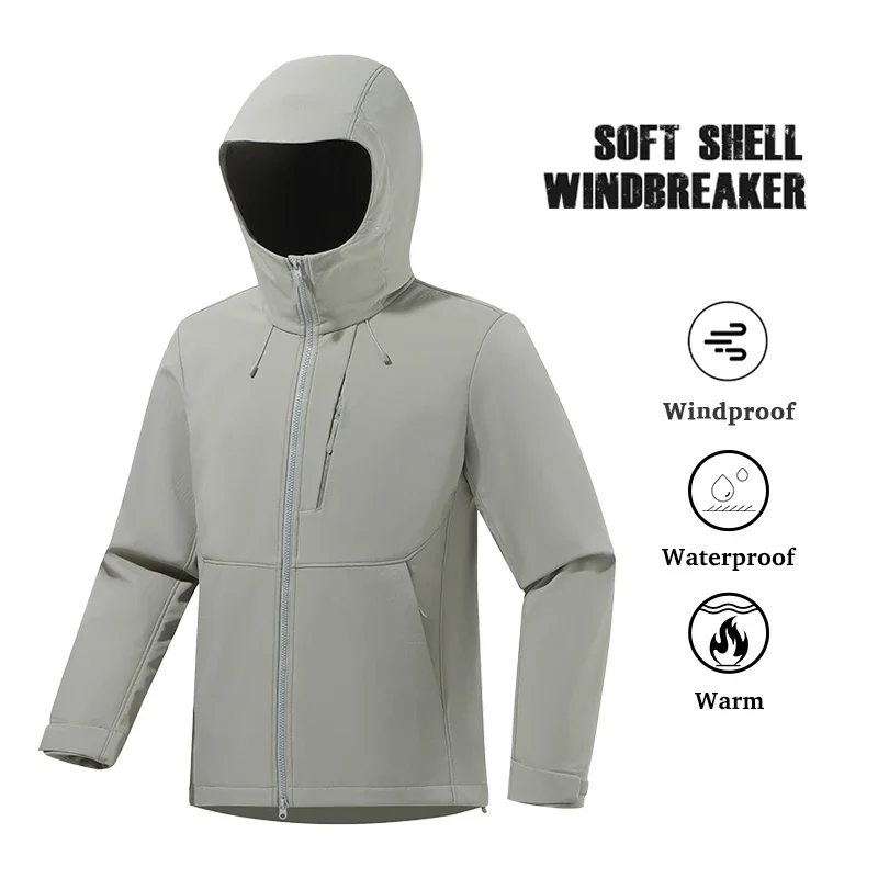 2026 New  Men's Women's Windbreaker Waterproof Warm Soft Shell Fleece Jacket Unisex Hiking Climbing Trekking Outdoor Raincoat