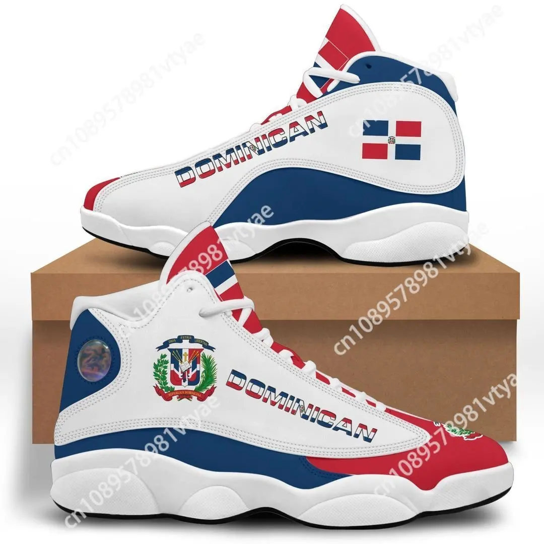 

Print On Demand Custom Sneaker Dominica Flag Pattern Print Men's Basketball Sneaker Plus Size 45 46 47 48 Teens Sport Shoes 2023