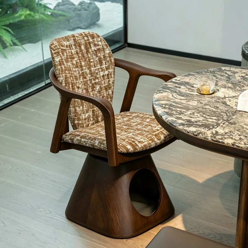 Nemo pet sharing rotating solid wood master chair black walnut cloth tea chair medieval cat stool pet cat house tree hole
