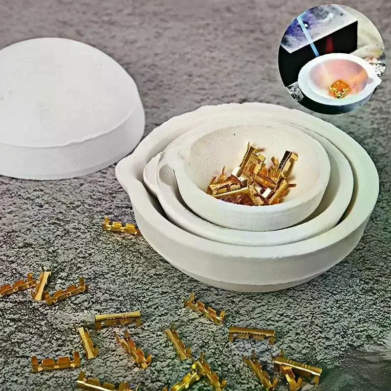 5g-200g High Temperature Quartz Bowl Crucible Furnace Melting Casting Refining Golden Silver Jewelry Tools