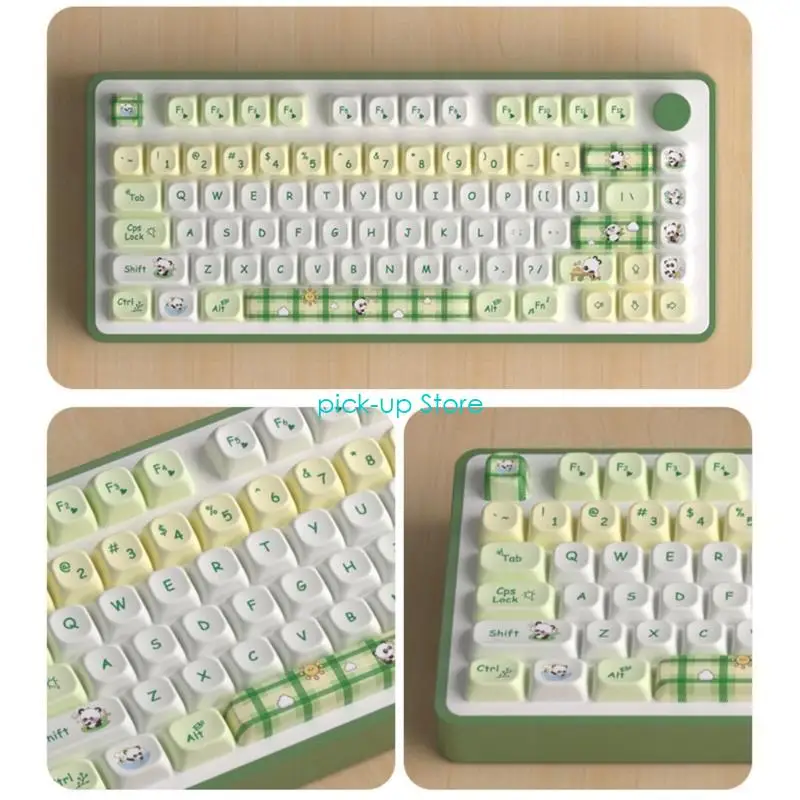 Q5WA 140Keys KeyCaps нефтяно-защищенные от PBT Тепловые сублимации Panda Theme Capecaps Гладкая крышка