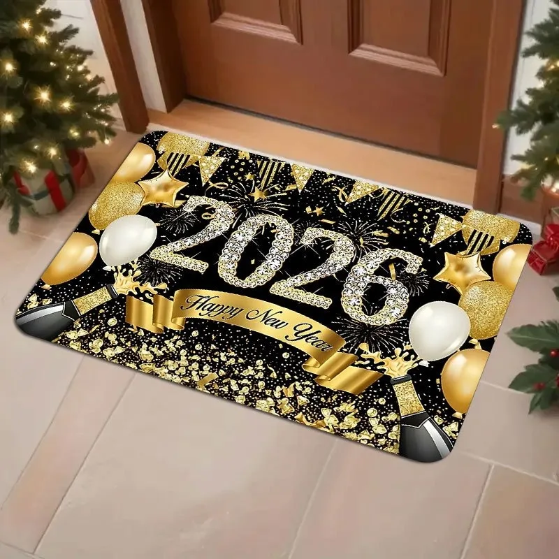 ممسحة جلام 2026 للعام الجديد، سجادة أرضية مضادة للانزلاق، هدية ديكور عطلة مدخل المنزل