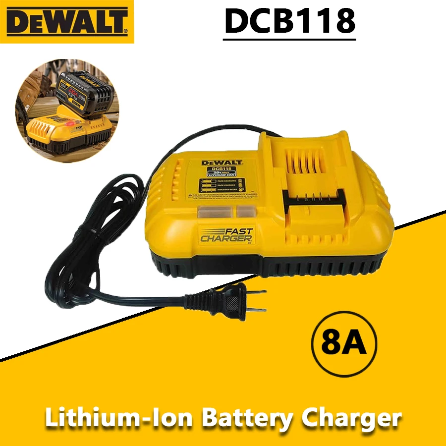 

DEWALT DCB118 FLEXVOLT 18V 20V Lithium Battery Charger Rapid Charge Internal Fan Cooled Fast Charger Power Tool Accessories