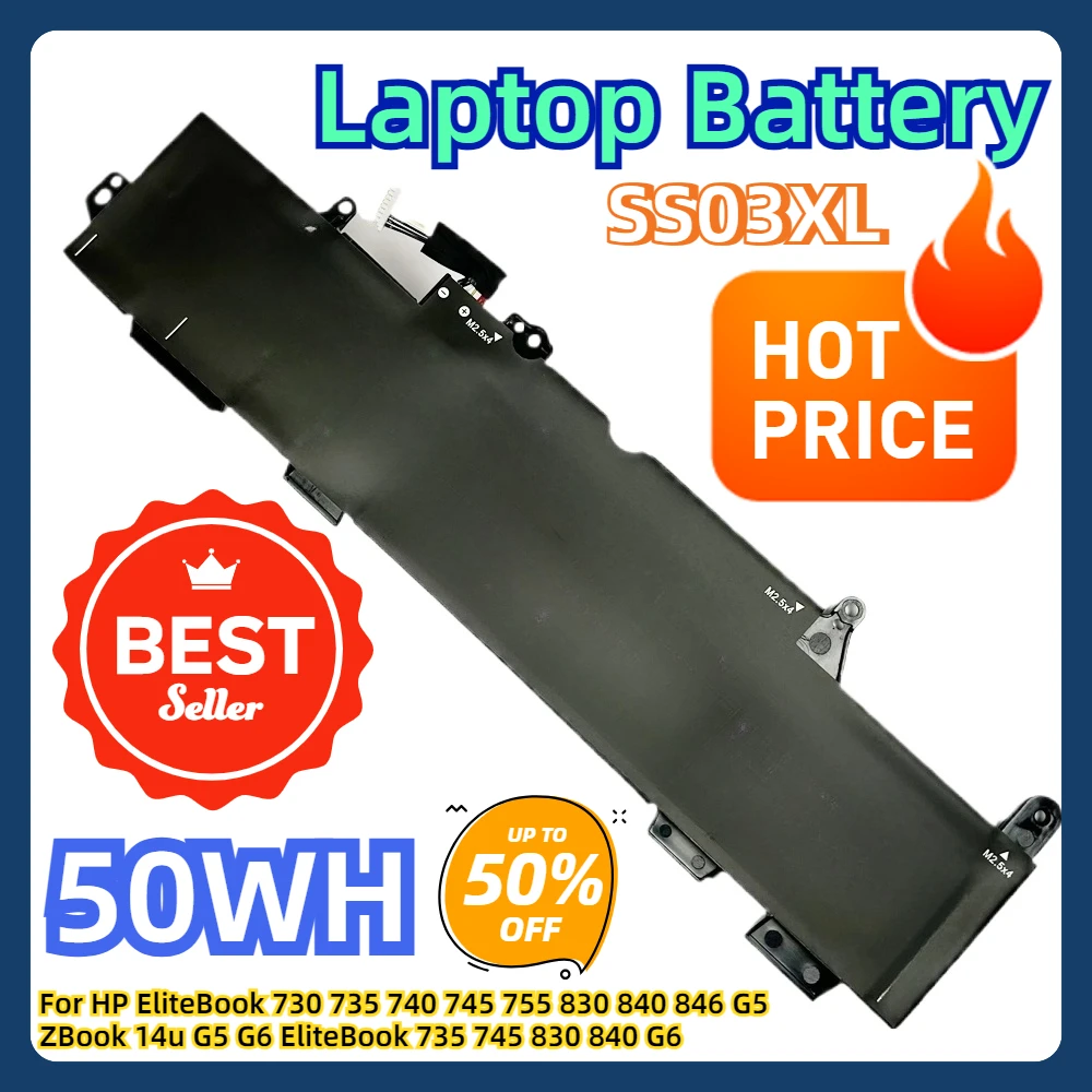 

For HP EliteBook 730 735 740 745 755 830 840 846 G5 ZBook 14u G5 G6 EliteBook 735 745 830 840 G6 DODOMORN SS03XL Laptop Battery