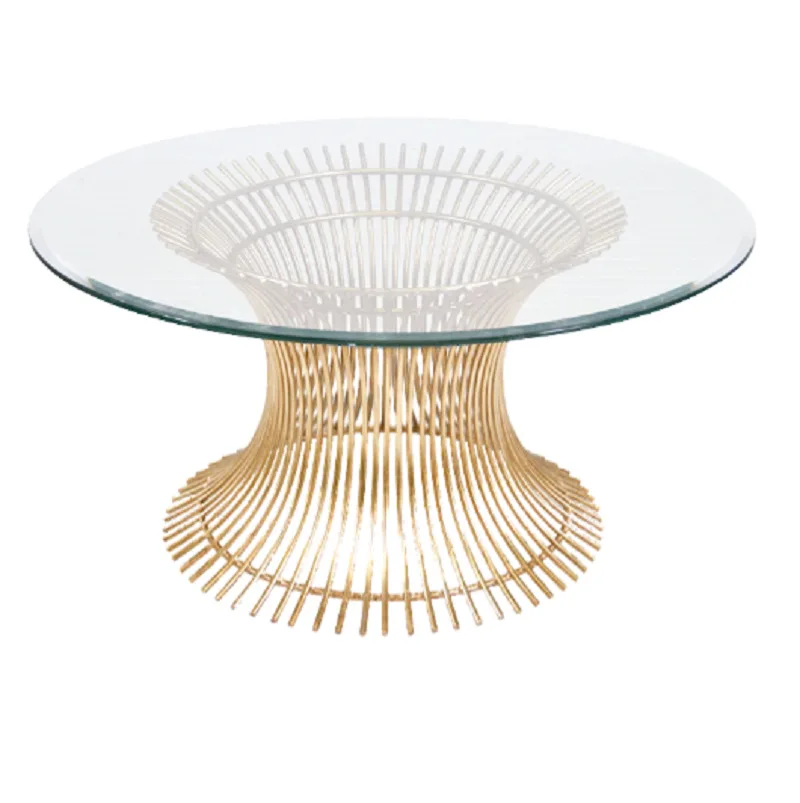 Iron cage electroplated round dining table American furniture