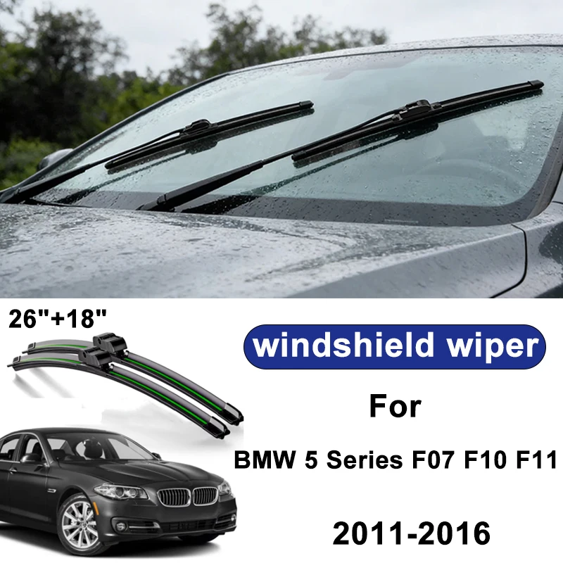 For BMW 5 Series F07 F10 F11 2011-2016 car windshield front/rear wipers, silent wiper blades,car blade brush accessories