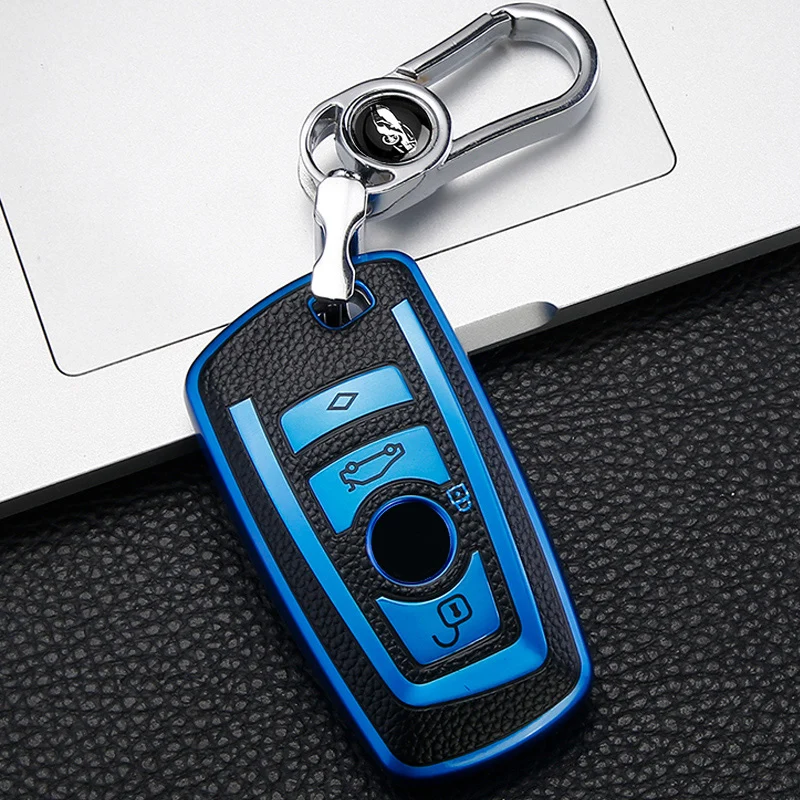 Leather Style Car Remote Key Case Cover Shell Fob For BMW X3 X5 X6 F30 F34 F10 F20 G20 G30 G01 G02 G05 F15 F16 1 3 5 7 Series