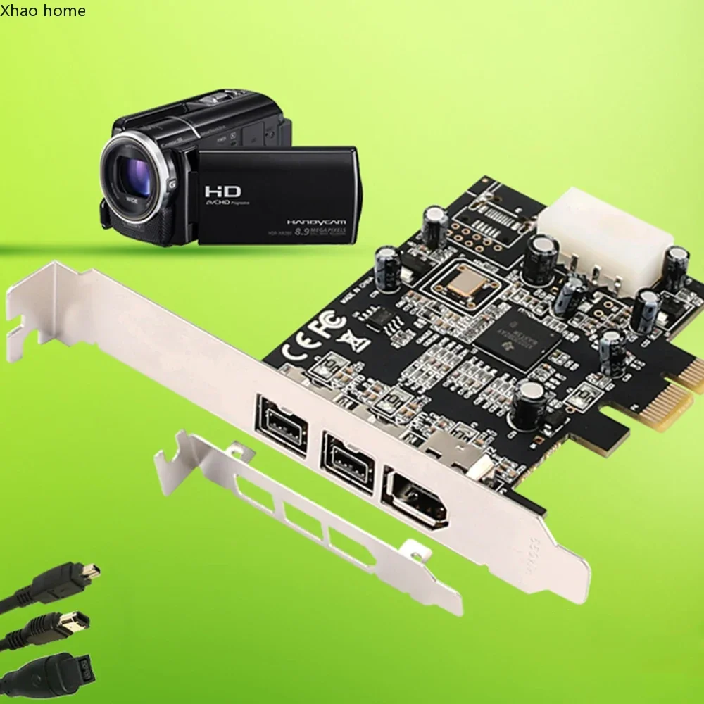 

PCI Express PCI-E x1 to 3 Ports 1394B Controller Card for FireWire 800 IEEE 1394 B 2+1 Digital Camera Recorder Ca Video Capture