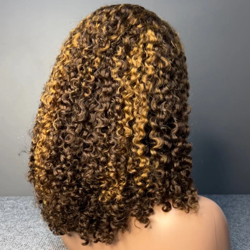 

High-end smooth human , full head set, Pixie , first-class curly hair wig