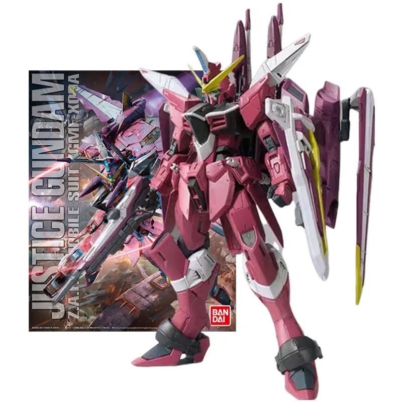 

Bandai Genuine Figure Gundam Model Kit MG 1/100 ZGMF-X09A Justice Gundam Collection Gunpla Action Figure Toys for Children Gifts