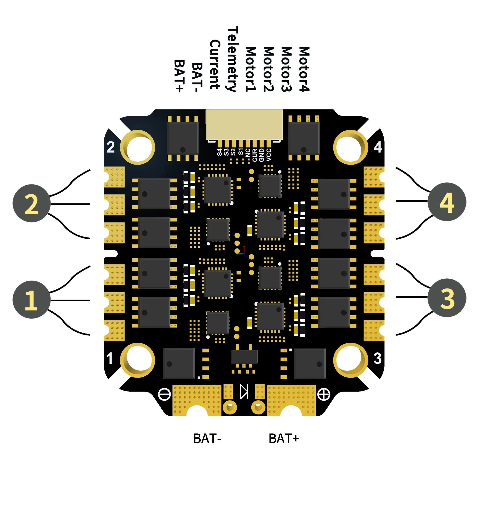 Aocoda RC F465S V4 Stack ESC 65A/75A F475 V4 controlador de vuelo controlador electrónico de velocidad 30x30mm para Dron de carreras con visión en primera persona