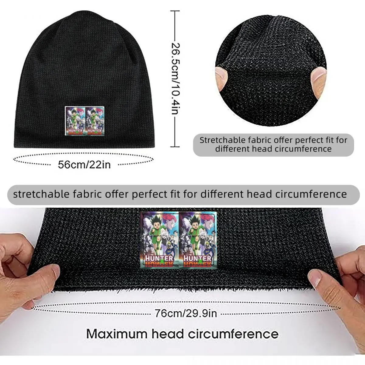 أنيمي هنتر X هنتر Skullies قبعة حريمي دافئة الخريف الشتاء في الهواء الطلق قبعة الصوف مبطنة بونيه قبعات للجنسين الكبار #6