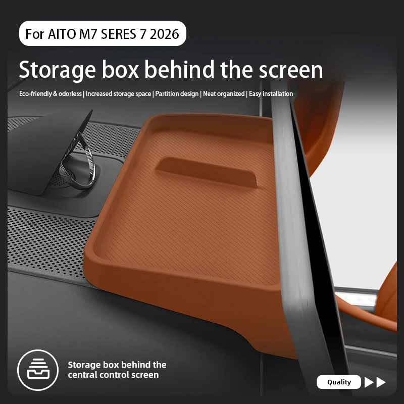 

For AITO M7 SERES 7 2026 Central Control Navigation Behind Screen Storage Box Dashboard Organizer Non-slip Tray Car Accessories