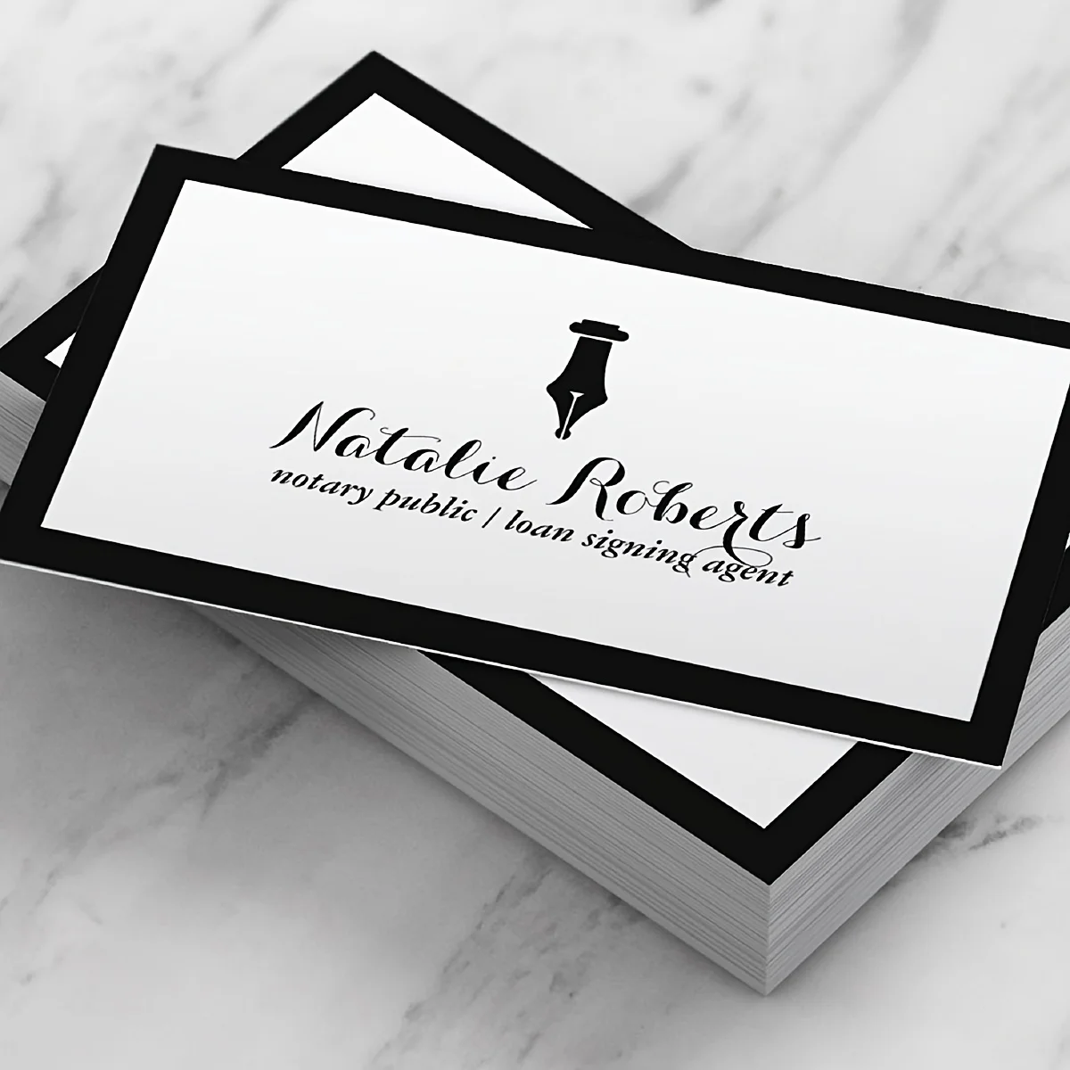 

Elegant Black-White Custom Business Cards (100pcs) - Personalized Name/Title/Logo | Professional Cards for Publishers/Agents