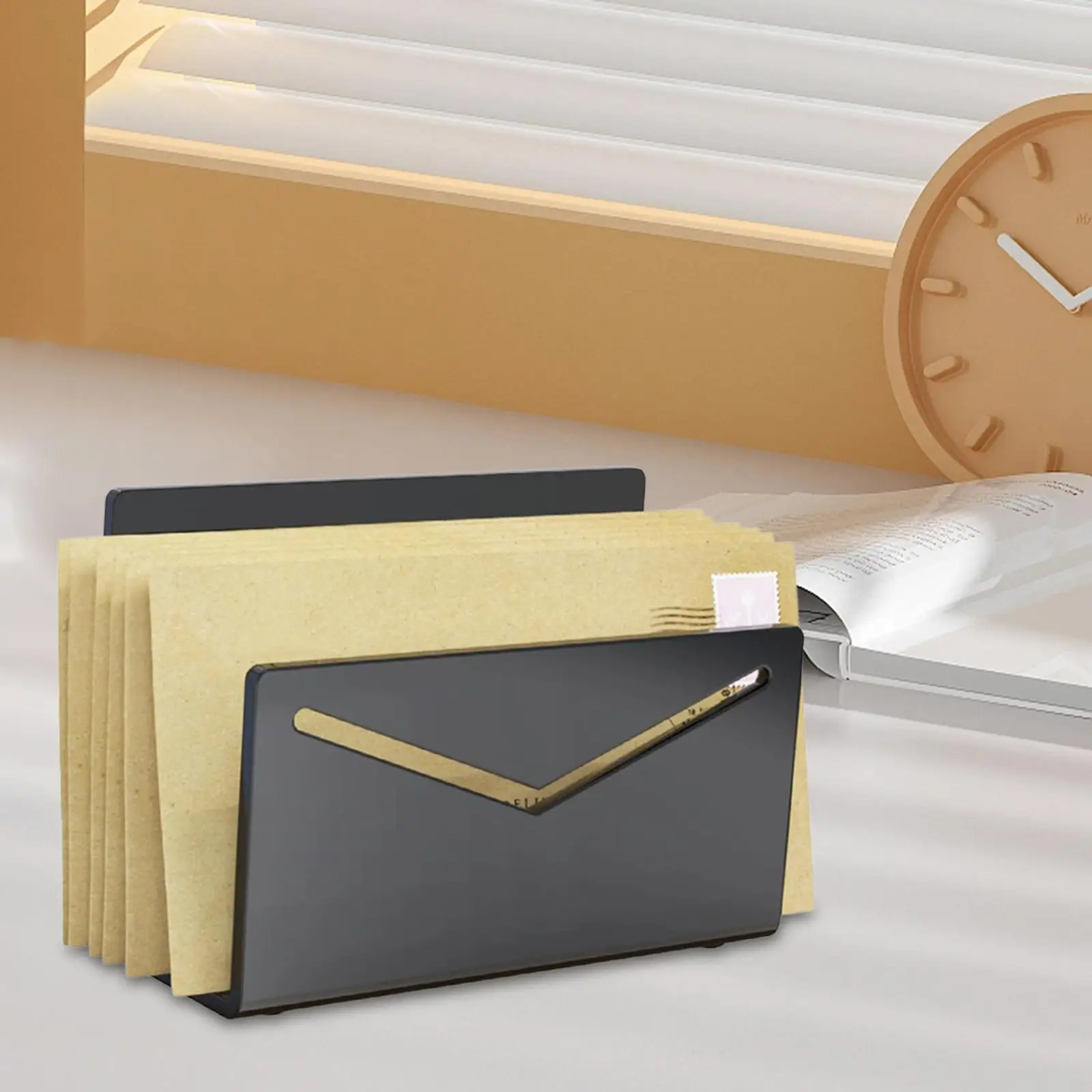 

Акриловый держатель для почты, держатель для писем, вертикальная легкая подставка для сортировки почты, настольный держатель для конвертов для домашнего офиса, столешница