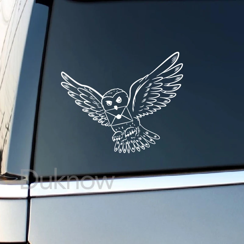 Snowy Owl With Wizard Letter Vinyl Stickers Nursery Wall Decor Car Window Laptop Decals For Apple Macbook Pro / Air Decoration — zdjęcie 6