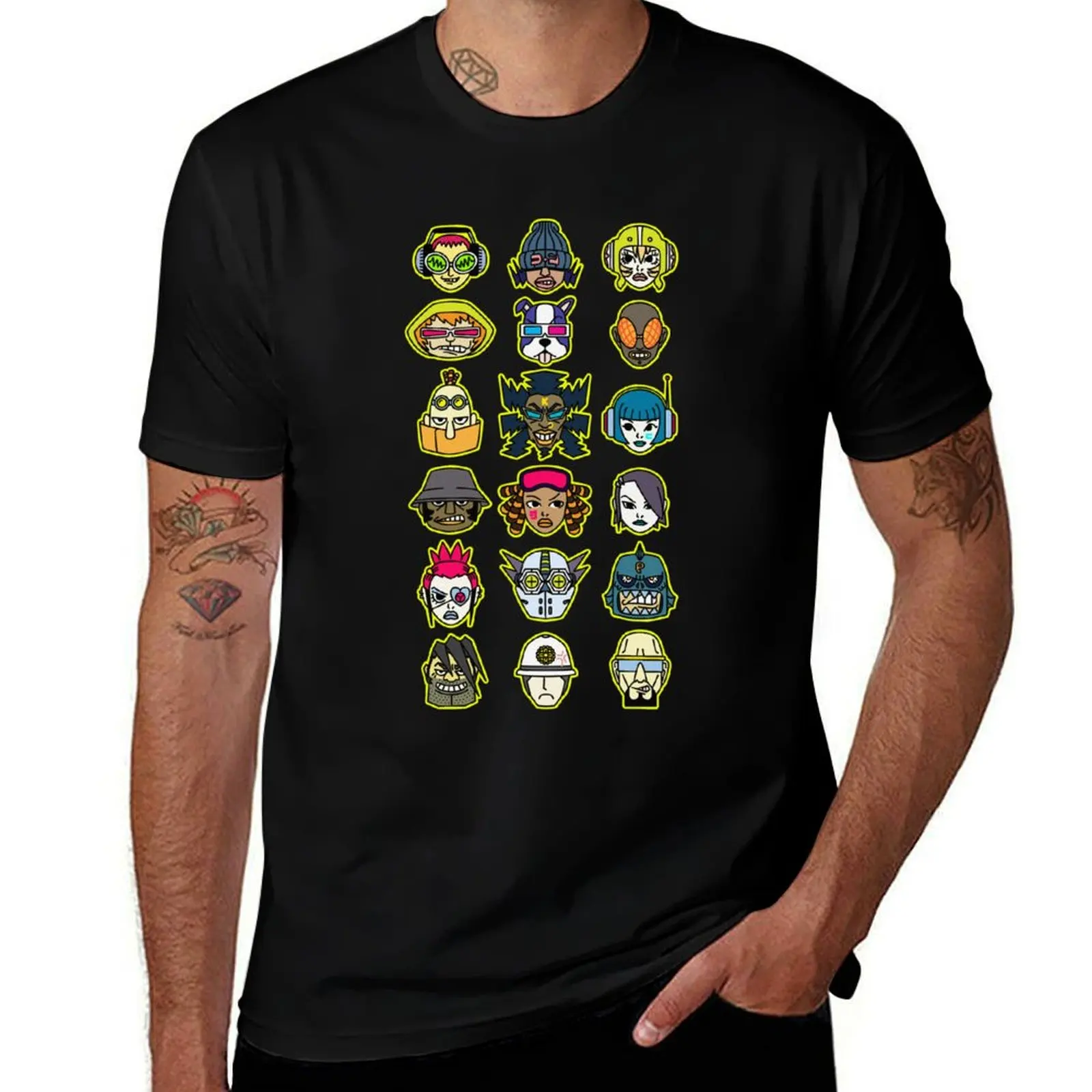 

Jet Set Radio Characters (colors) T-Shirt Trendy Pattern T-Shirt for Men