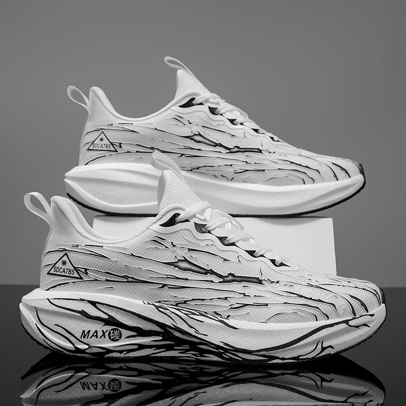 

Unisex Sports Shoes Thick Soles Comfort Shock Absorption 2025 New Outdoor Running Shoes Fashion Lace Up Sneakers for Men Women