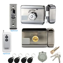 12V Electric Door Lock Gate Lock ID Access Control System Lock Keychain OR Wireless 433Mhz Remote Controler Lock Push Button