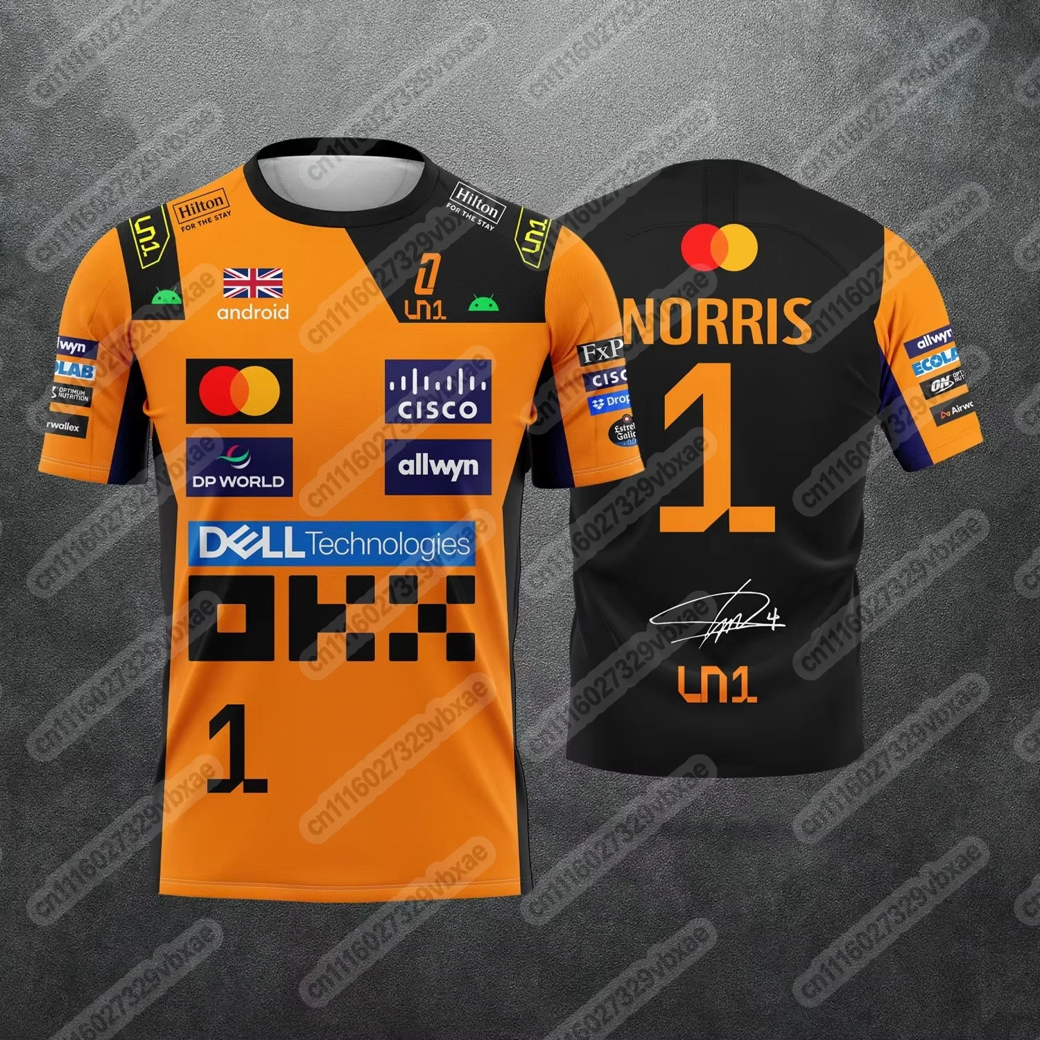 Lando Norris LN1 3D-Druck-Trikot für Herren und Damen, atmungsaktive, schnell trocknende Sommer-Sportbekleidung, Streetwear, passend für die ganze Familie – Detail 4