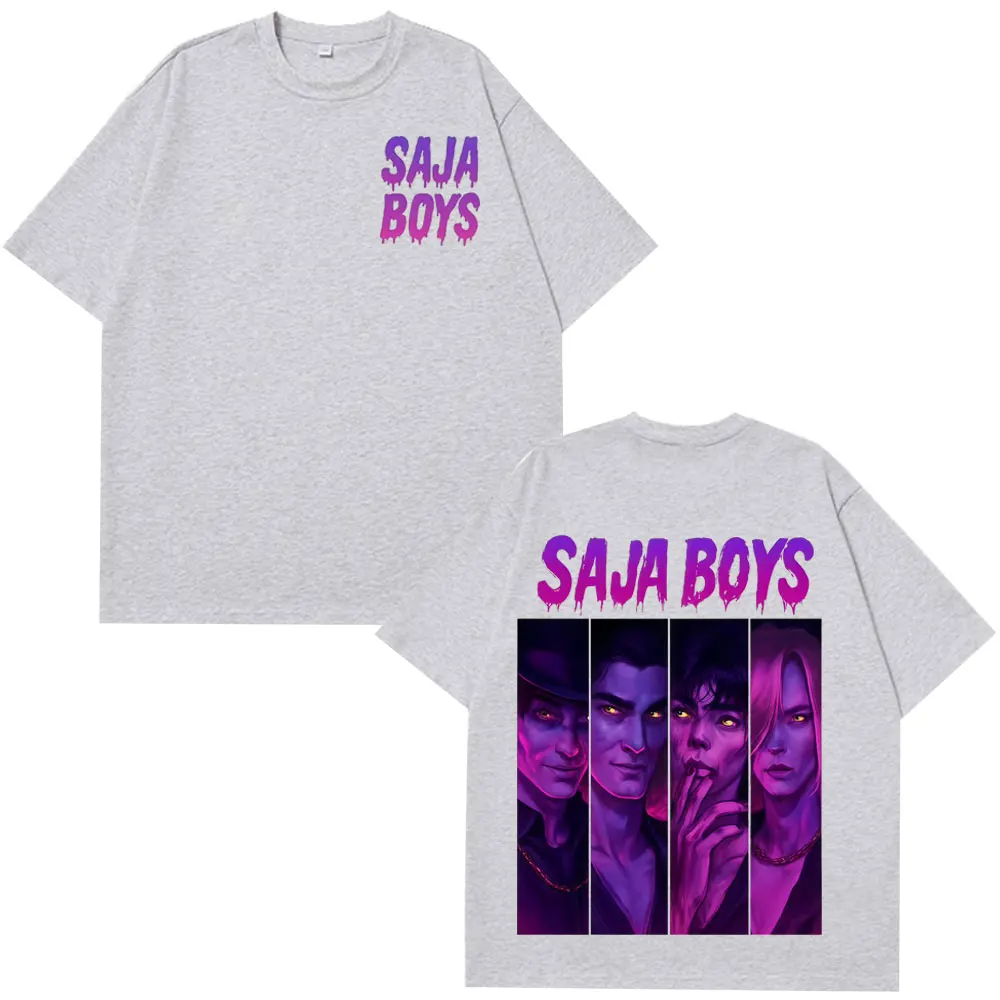 ساجا بنين Kpop شيطان الصيادين أنيمي مضحك ميمي تي شيرت الرجال النساء الهيب هوب تي شيرت ، قصيرة الأكمام عادية القطن تي شيرت على طراز هاراجوكو #6