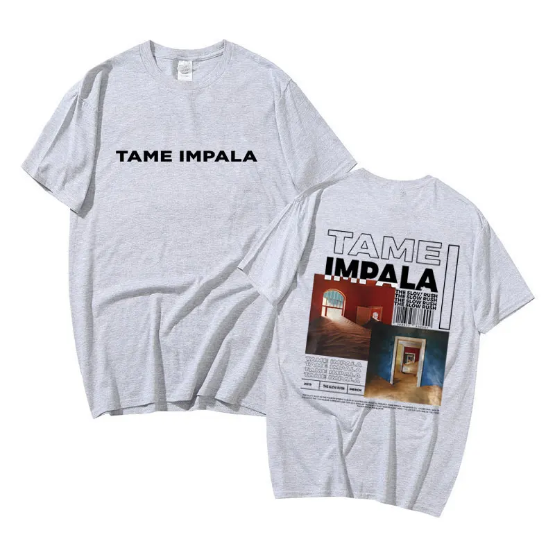 Tame Impala The Slow Rush Double Sided Print T-shirt Men\'s Lndie Pop Rock Music T Shirts Tops Men Women Vintage Oversized Tshirt