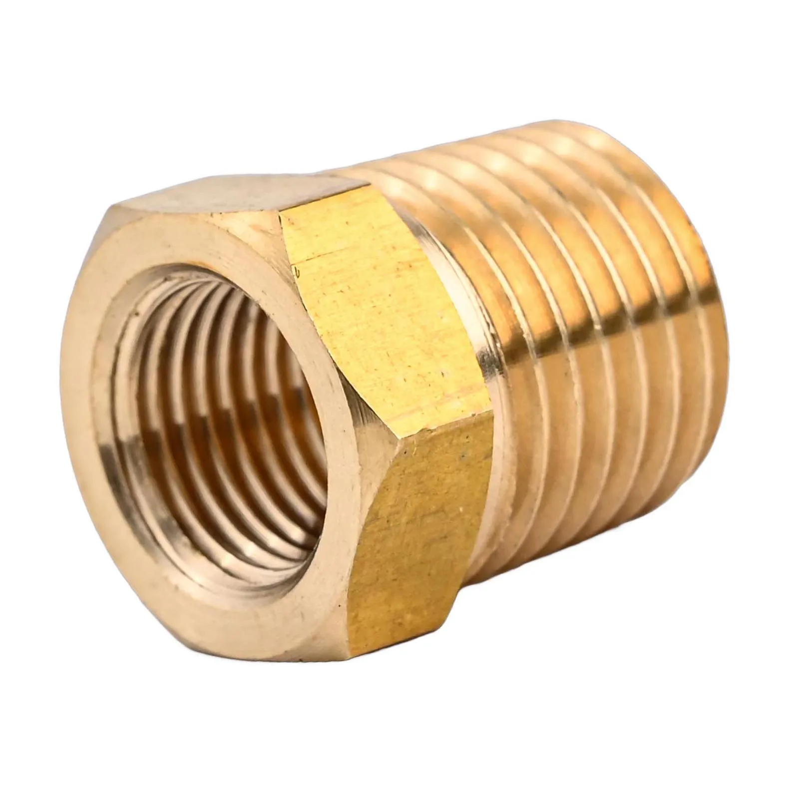 Threaded Adapter Fitting Brass 14 NPT Male To 18 NPT Female Pipe Reducer 1/4 NPT Male to 1/8 NPT Female Hexagonal Shape